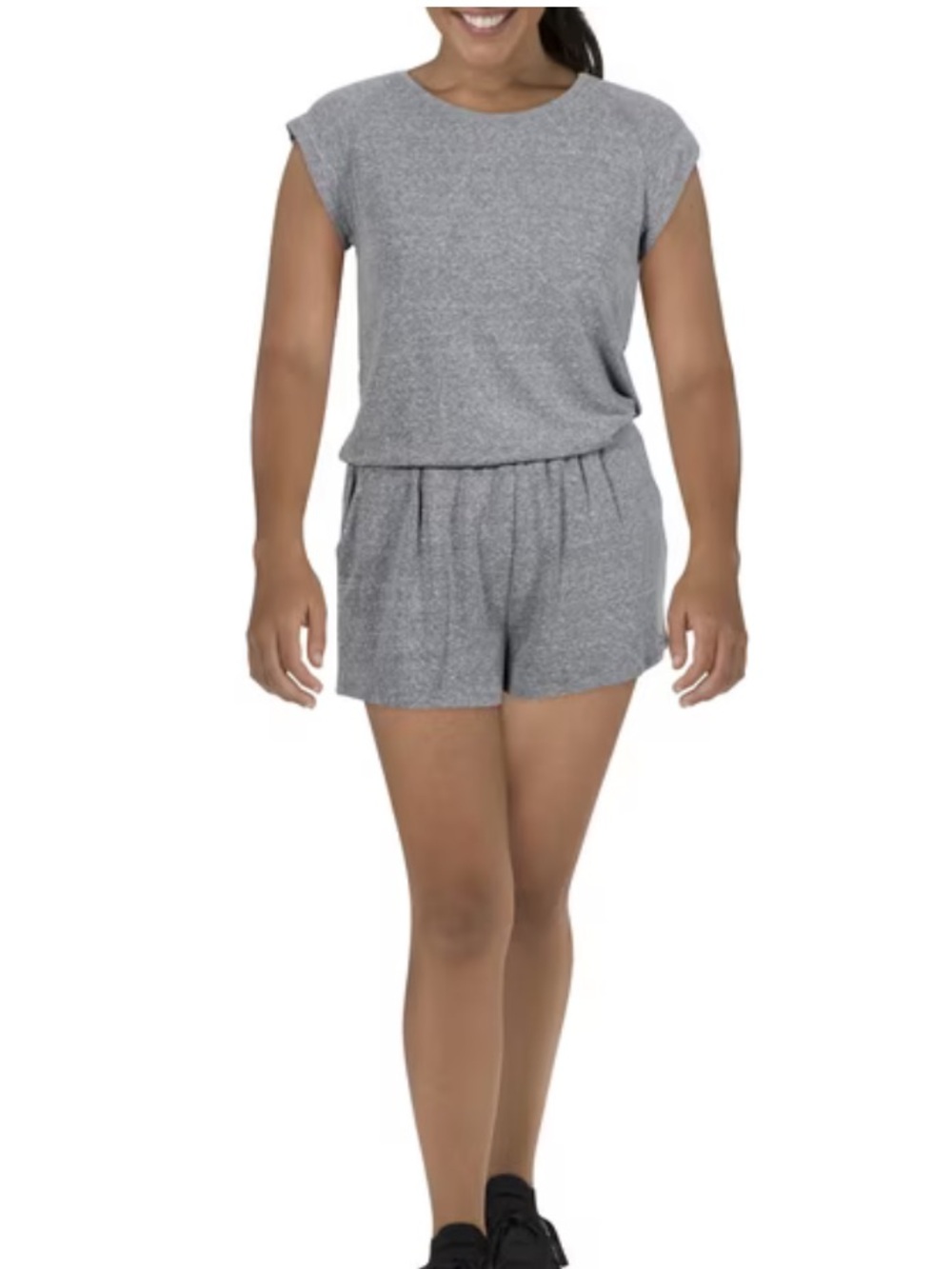 Joe's Jeans Gray Short-Sleeve Stretch Romper size XL